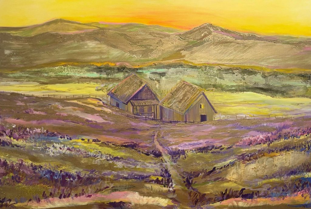 «Теплий горизонт», олія, полотно, 90х130, 2026 р. Маріанна Нерозна